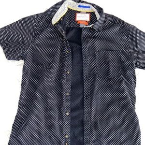 Blue and white button up